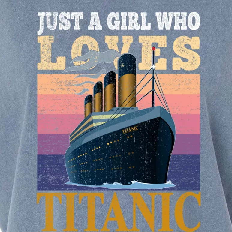 Ship Just A Who Loves Titanic Boat Titanic Meaningful Gift Garment-Dyed Women's Muscle Tee