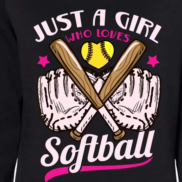 Softball Just A Girl Who Loves Softball Softball Player Womens California Wash Sweatshirt