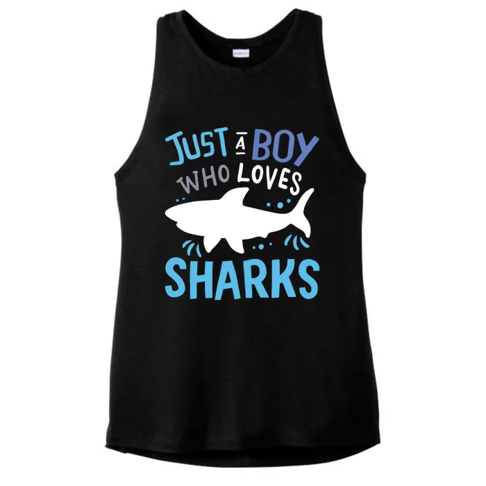 Shark Just A Who Loves Sharks Gift Ladies Tri-Blend Wicking Tank