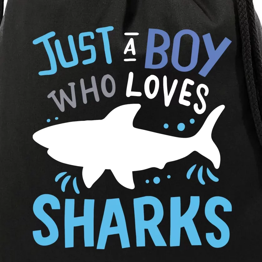 Shark Just A Who Loves Sharks Gift Drawstring Bag