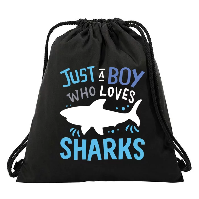 Shark Just A Who Loves Sharks Gift Drawstring Bag