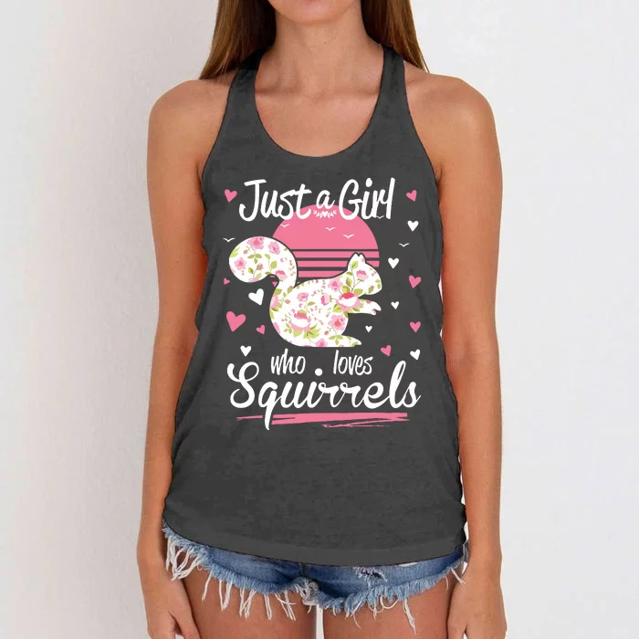 Squirrel Just A Who Loves Squirrels Women's Knotted Racerback Tank