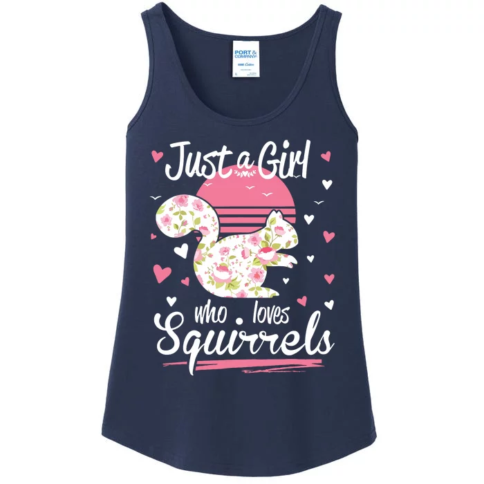 Squirrel Just A Who Loves Squirrels Ladies Essential Tank