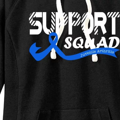 Support Juvenile Arthritis Awareness Squad Ribbon Blue Funny Gift Women's Fleece Hoodie