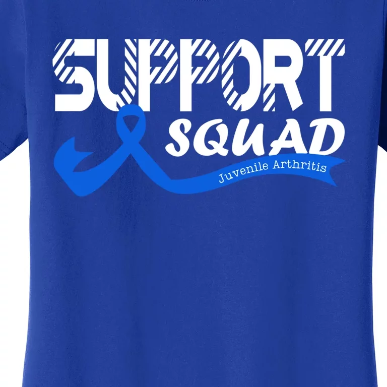 Support Juvenile Arthritis Awareness Squad Ribbon Blue Funny Gift Women's T-Shirt