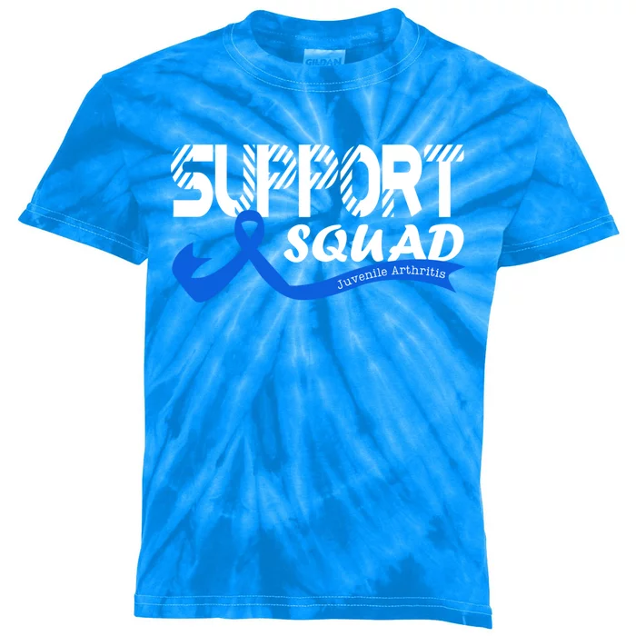 Support Juvenile Arthritis Awareness Squad Ribbon Blue Funny Gift Kids Tie-Dye T-Shirt