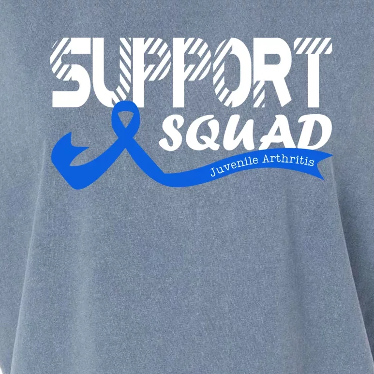 Support Juvenile Arthritis Awareness Squad Ribbon Blue Funny Gift Garment-Dyed Women's Muscle Tee