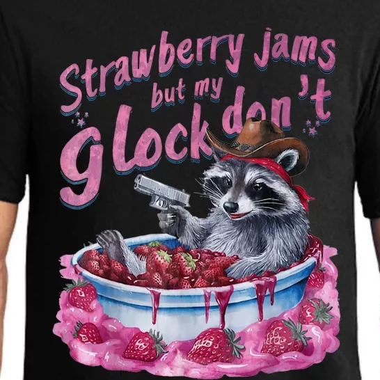 Strawberry Jams But My Dont Funny Raccoon Pajama Set