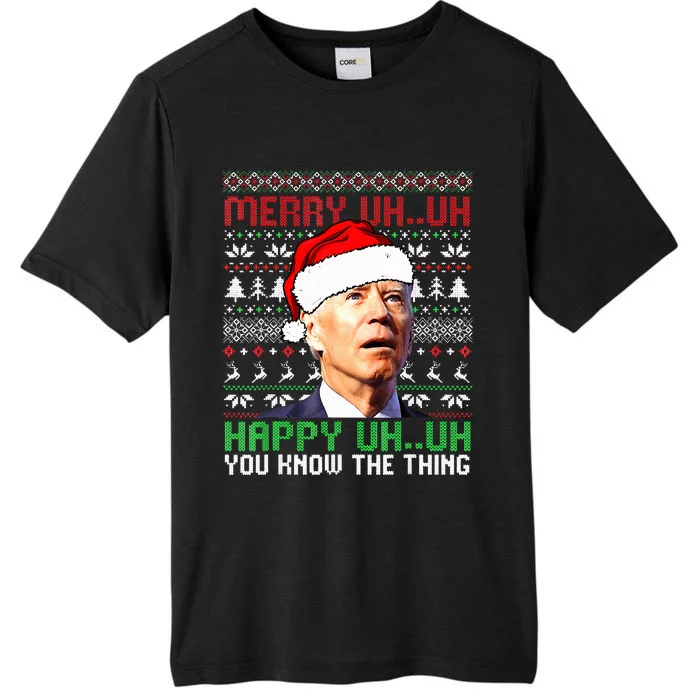 Santa Joe Biden Merry Uh Uh Christmas Ugly Sweater ChromaSoft Performance T-Shirt