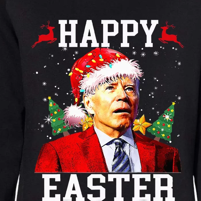 Santa Joe Biden Happy Easter Ugly Christmas Womens California Wash Sweatshirt