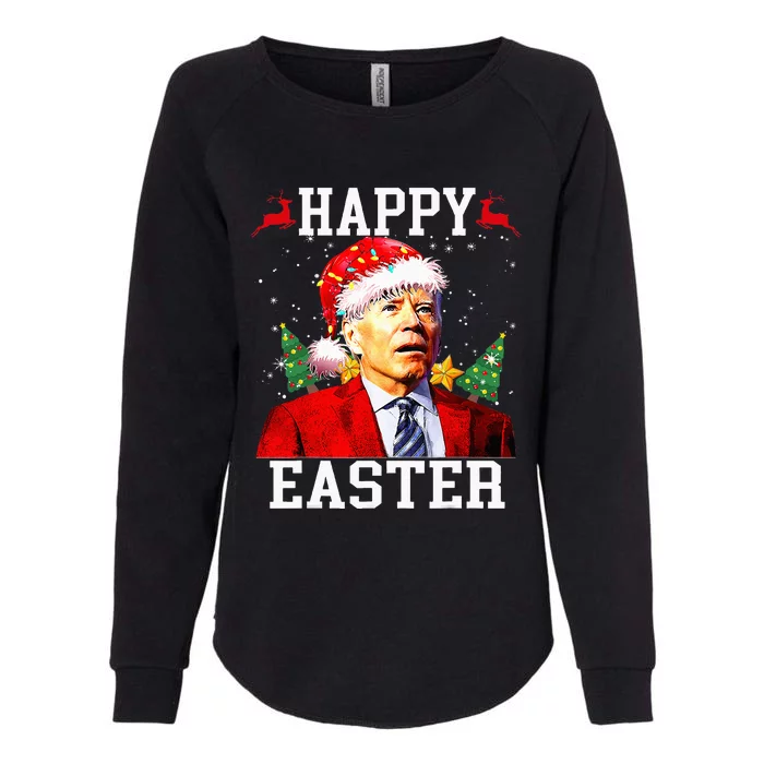 Santa Joe Biden Happy Easter Ugly Christmas Womens California Wash Sweatshirt