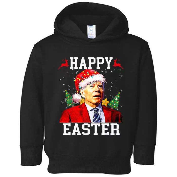 Santa Joe Biden Happy Easter Ugly Christmas Toddler Hoodie