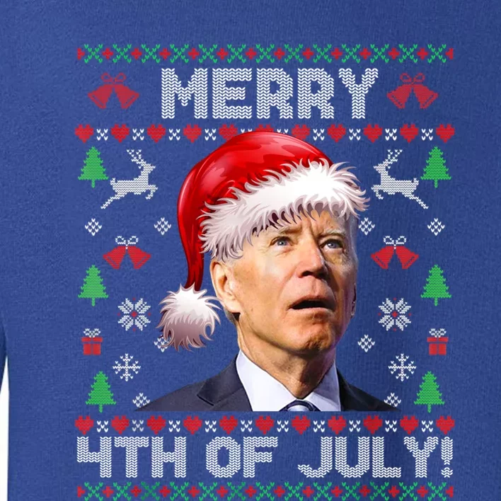 Santa Joe Biden Merry 4th Of July Ugly Christmas Sweater Gift Toddler Sweatshirt