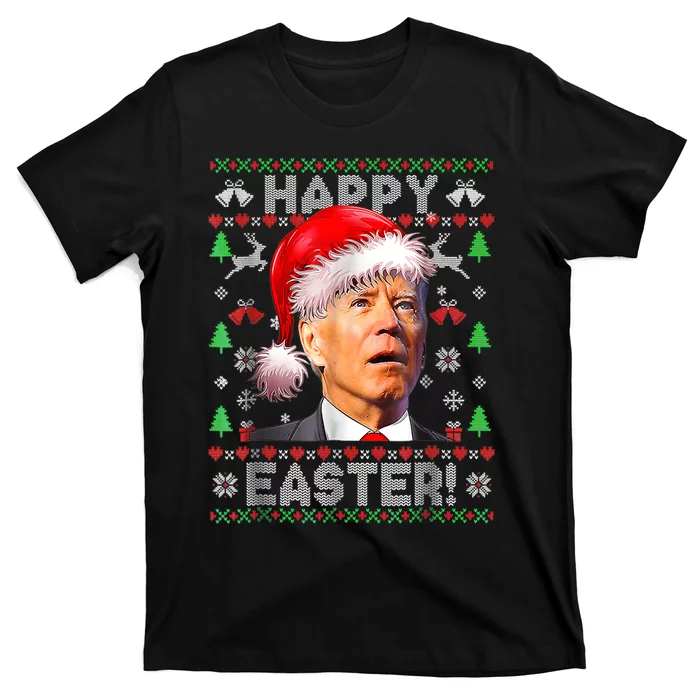 Santa Joe Biden Happy Easter Ugly Christmas T-Shirt