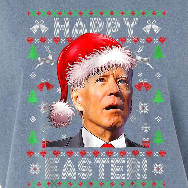 Santa Joe Biden Happy Easter Ugly Christmas Garment-Dyed Women's Muscle Tee