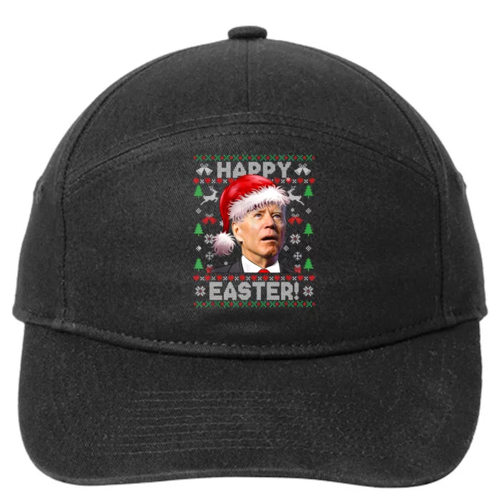 Santa Joe Biden Happy Easter Ugly Christmas Sweater Sweatshirt 7-Panel Snapback Hat