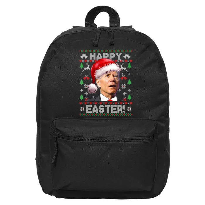 Santa Joe Biden Happy Easter Ugly Christmas Sweater Sweatshirt 16 in Basic Backpack