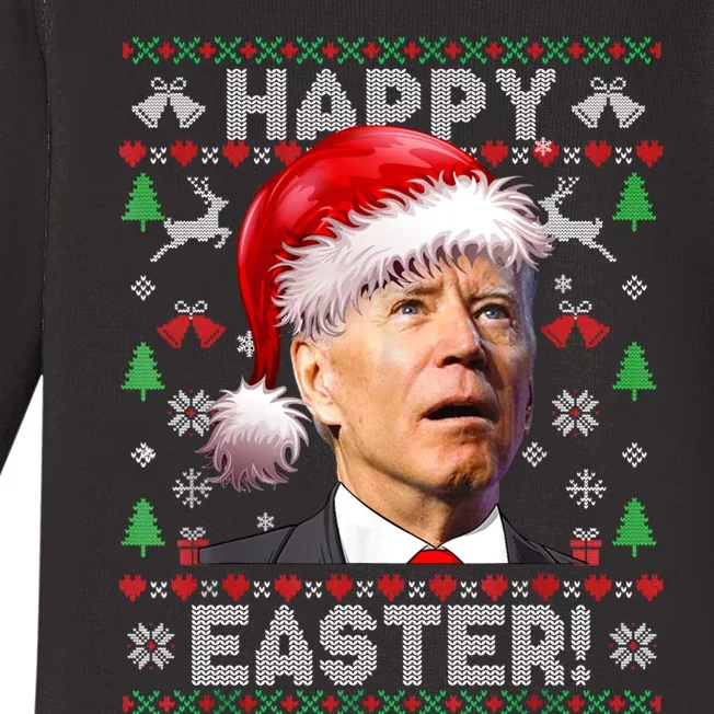 Santa Joe Biden Happy Easter Ugly Christmas Sweater Sweatshirt Baby Long Sleeve Bodysuit