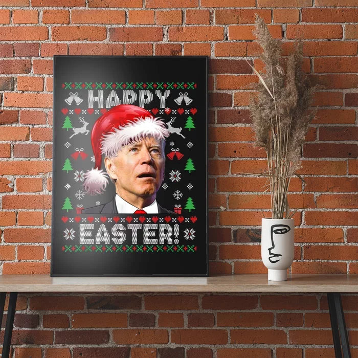 Santa Joe Biden Happy Easter Ugly Christmas Sweater Sweatshirt Poster