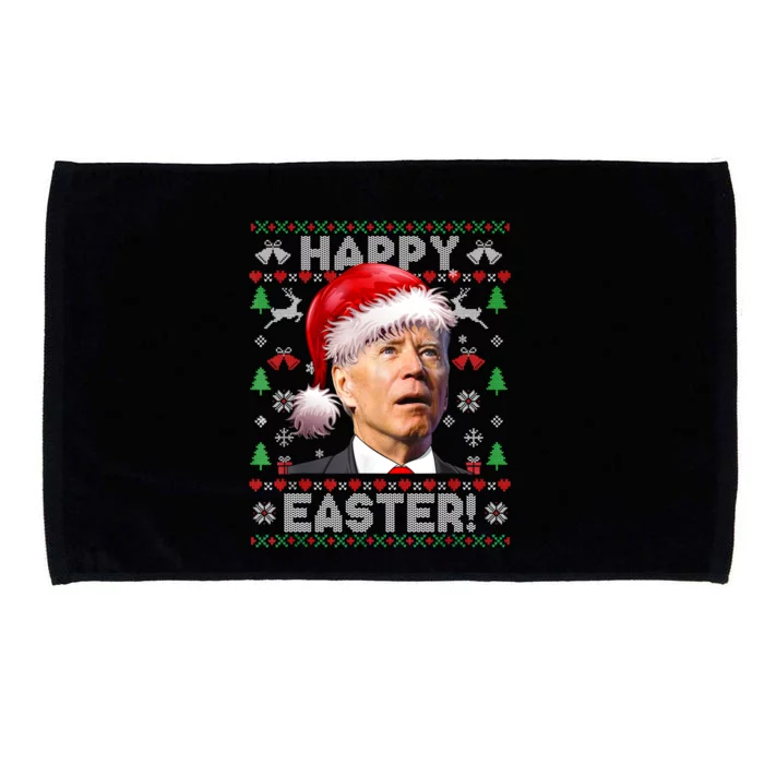 Santa Joe Biden Happy Easter Ugly Christmas Sweater Sweatshirt Microfiber Hand Towel