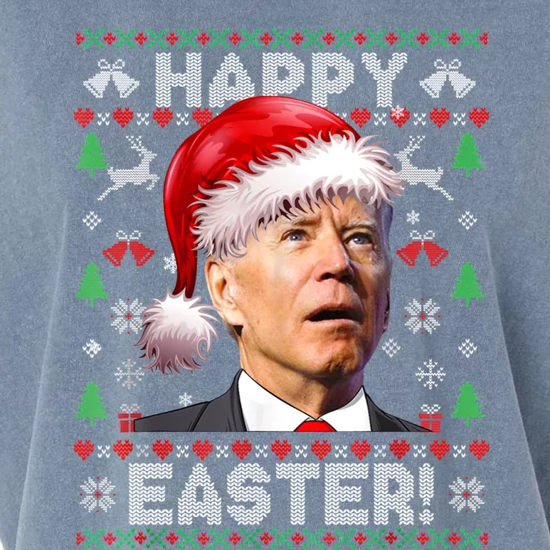 Santa Joe Biden Happy Easter Ugly Christmas Sweater Sweatshirt Garment-Dyed Women's Muscle Tee