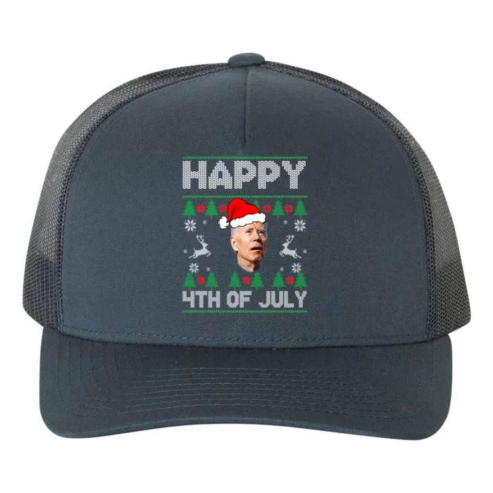 Santa Joe Biden Happy 4th Of July Ugly Christmas Yupoong Adult 5-Panel Trucker Hat