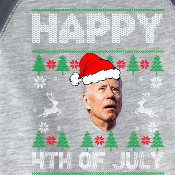 Santa Joe Biden Happy 4th Of July Ugly Christmas Toddler Fine Jersey T-Shirt