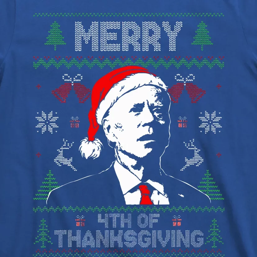 Santa Joe Biden Merry Thanksgiving Ugly Christmas Sweater T-Shirt