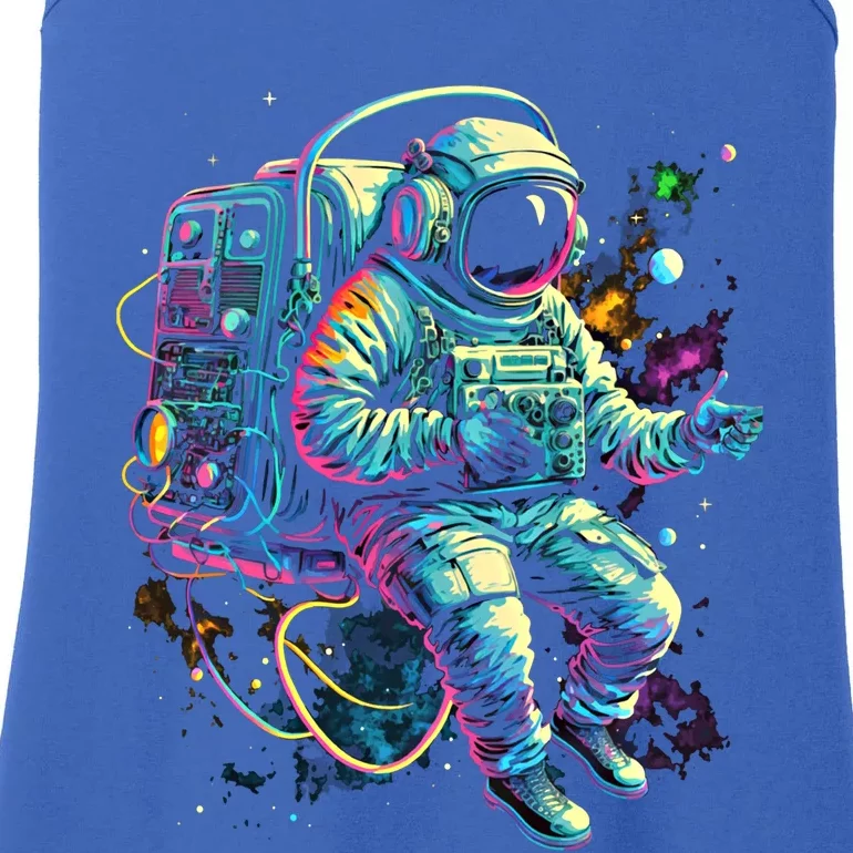 Space Jammin Boombox Stereo Astronaut Graphic Gift Ladies Essential Tank