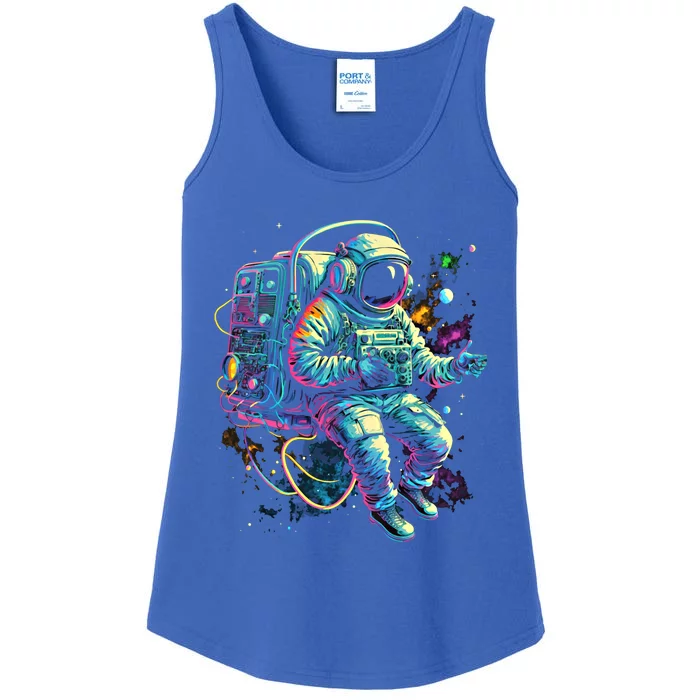 Space Jammin Boombox Stereo Astronaut Graphic Gift Ladies Essential Tank