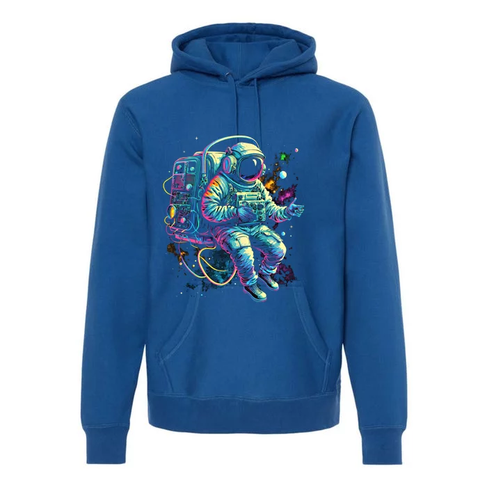 Space Jammin Boombox Stereo Astronaut Graphic Gift Premium Hoodie