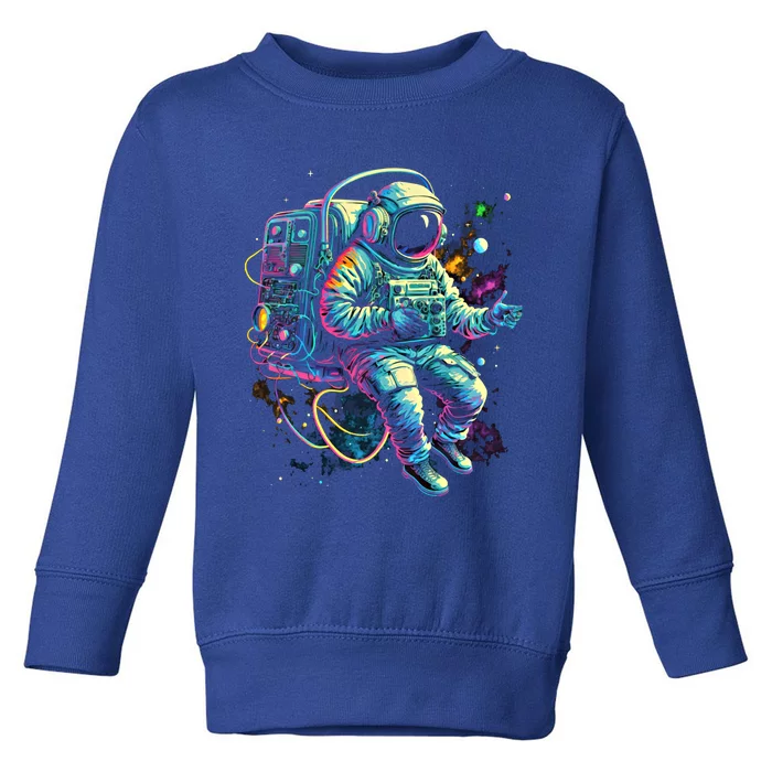 Space Jammin Boombox Stereo Astronaut Graphic Gift Toddler Sweatshirt