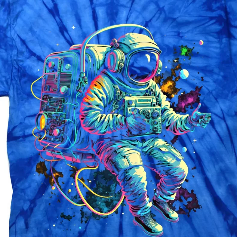 Space Jammin Boombox Stereo Astronaut Graphic Gift Tie-Dye T-Shirt