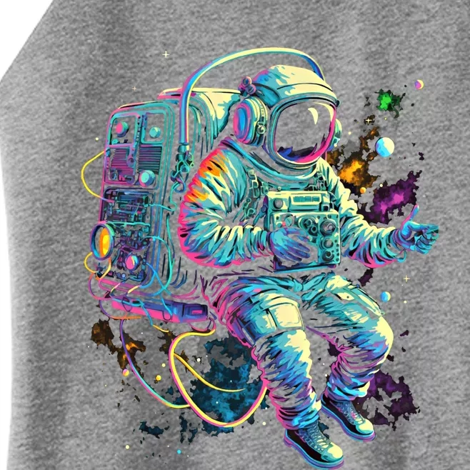 Space Jammin Boombox Stereo Astronaut Graphic Gift Women’s Perfect Tri Rocker Tank