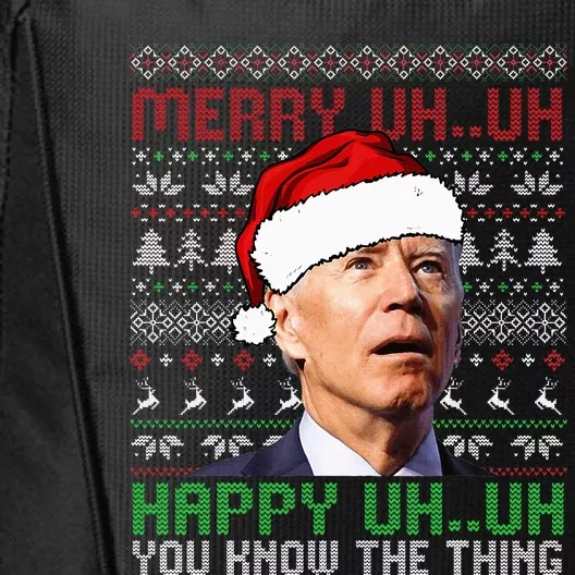 Santa Joe Biden Merry Uh Uh Christmas Ugly Sweater City Backpack