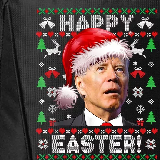 Santa Joe Biden Happy Easter Ugly Christmas Sweater City Backpack