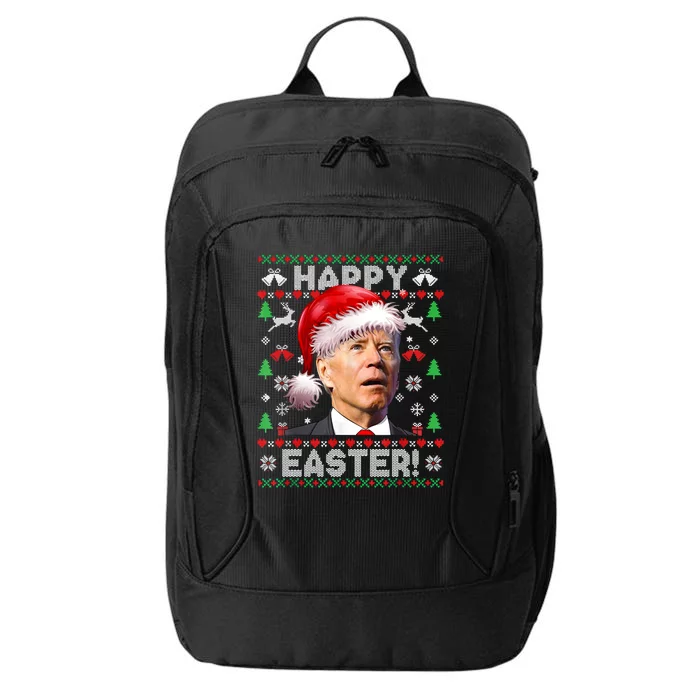 Santa Joe Biden Happy Easter Ugly Christmas Sweater City Backpack