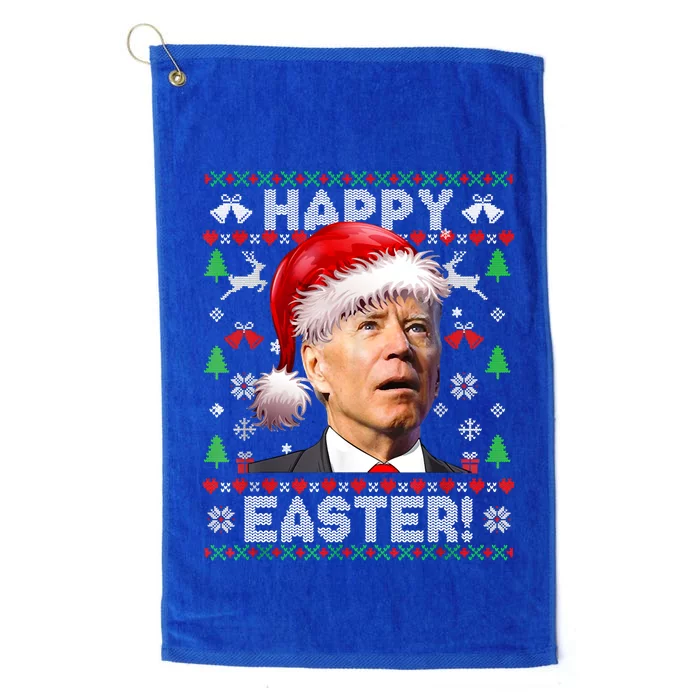 Santa Joe Biden Happy Easter Ugly Christmas Sweater Platinum Collection Golf Towel