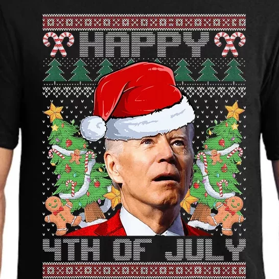 Santa Joe Biden Happy 4th Of July Ugly Christmas Sweaters Pajama Set