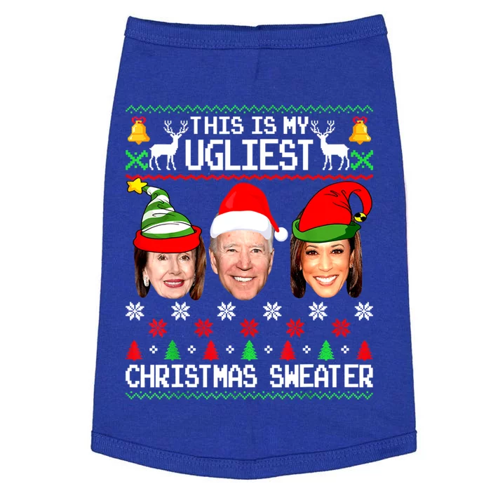 Santa Joe Biden This Is My Ugliest Christmas Sweater Ugly Funny Gift Doggie Tank