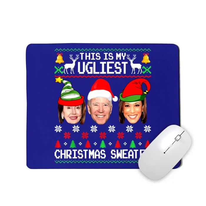 Santa Joe Biden This Is My Ugliest Christmas Sweater Ugly Funny Gift Mousepad