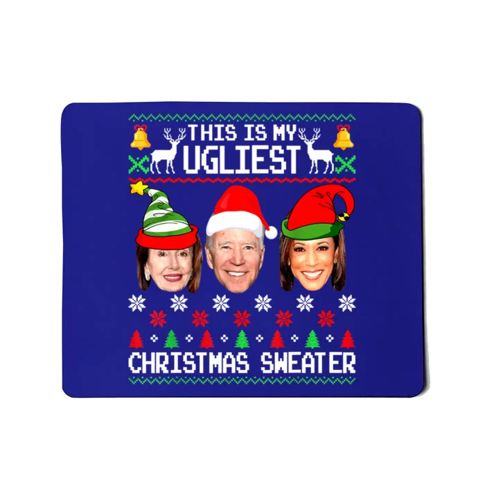 Santa Joe Biden This Is My Ugliest Christmas Sweater Ugly Funny Gift Mousepad