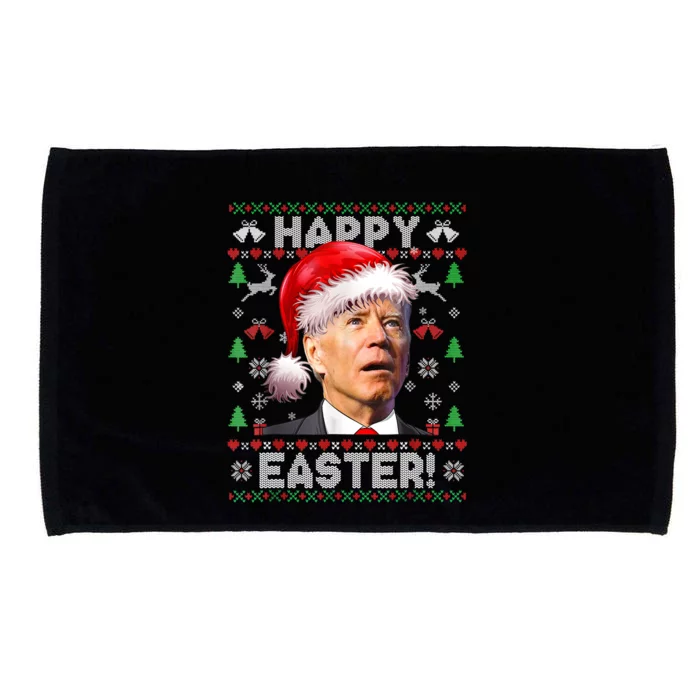 Santa Joe Biden Happy Easter Ugly Christmas Sweater TShirt Microfiber Hand Towel