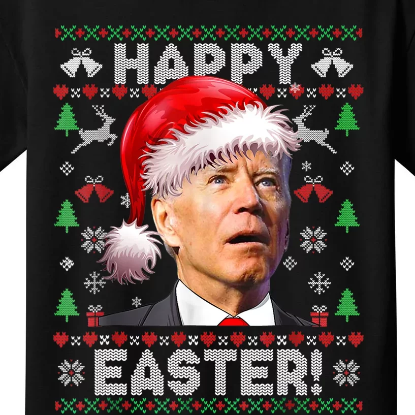 Santa Joe Biden Happy Easter Ugly Christmas Sweater TShirt Kids T-Shirt