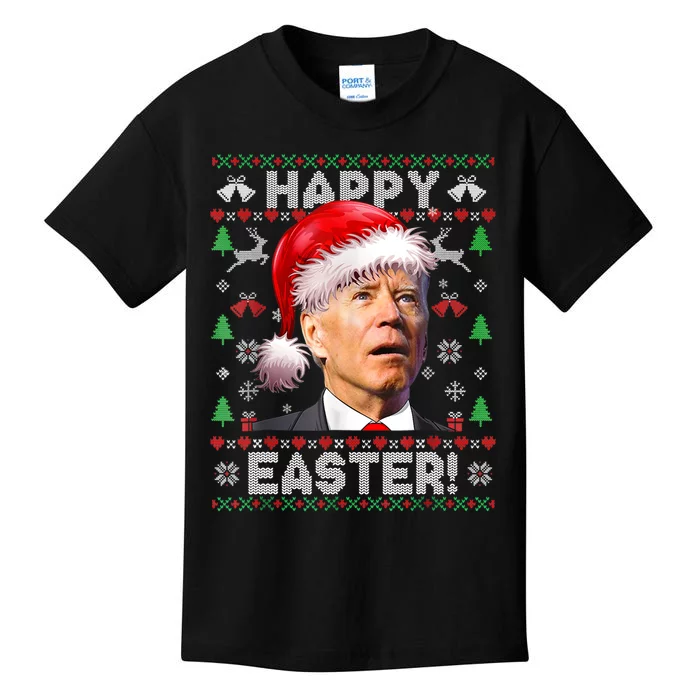 Santa Joe Biden Happy Easter Ugly Christmas Sweater TShirt Kids T-Shirt