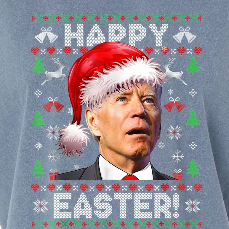 Santa Joe Biden Happy Easter Ugly Christmas Sweater TShirt Garment-Dyed Women's Muscle Tee