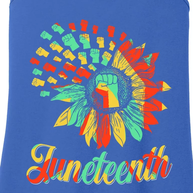 Sunflower Juneteenth Black History Freedom Independence Day Gift Ladies Essential Tank