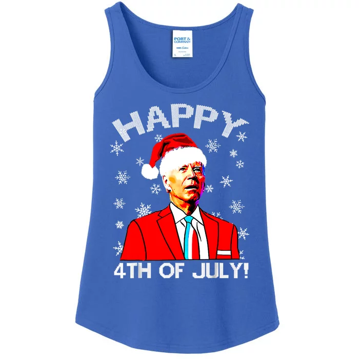 Santa Joe Biden Happy 4th Of July Ugly Christmas Sweater Tgreat Gifts Cool Gift Ladies Essential Tank