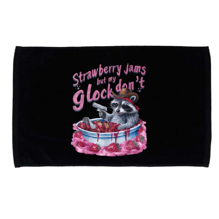 Strawberry Jams But My Dont Funny Raccoon Microfiber Hand Towel