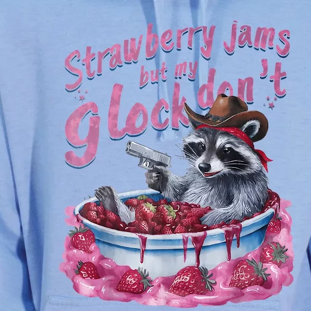 Strawberry Jams But My Dont Funny Raccoon Unisex Surf Hoodie